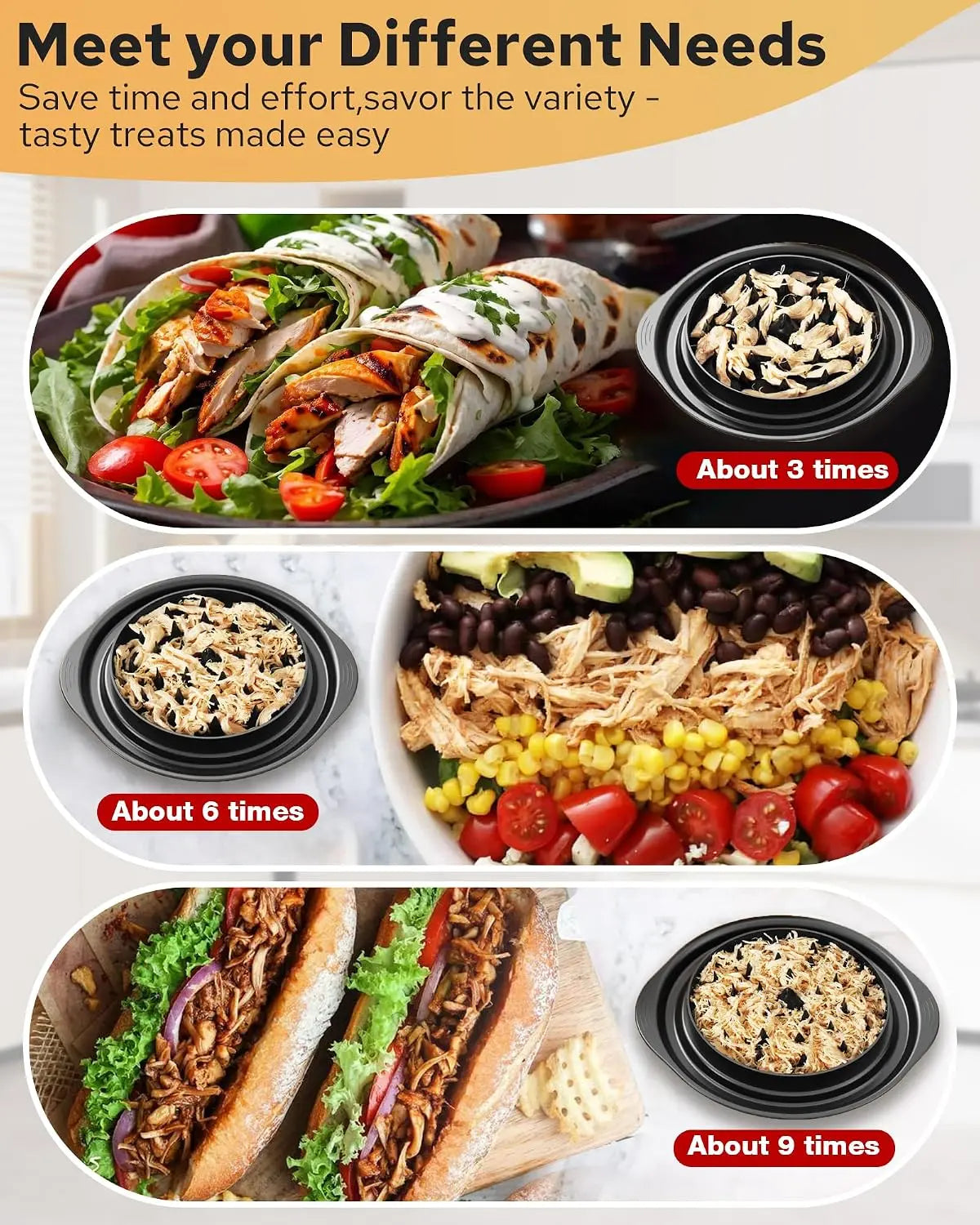 Easy-Twist Chicken Shredder – Quick Meat Shredding Tool for BBQ, Meal Prep & Home Cooking