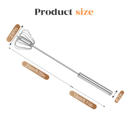 Professional Stainless Steel Hand-Push Rotary Whisk 