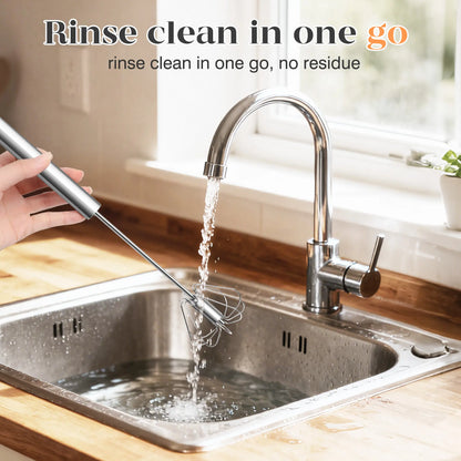 Professional Stainless Steel Hand-Push Rotary Whisk 