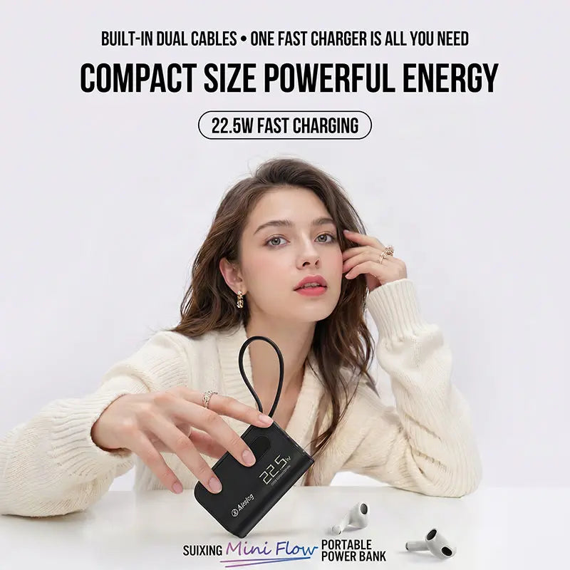 Aikeing 5000mAh Portable Power Bank – 22.5W Fast Charging, USB-C & Digital Display