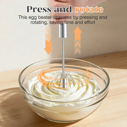 Professional Stainless Steel Hand-Push Rotary Whisk 