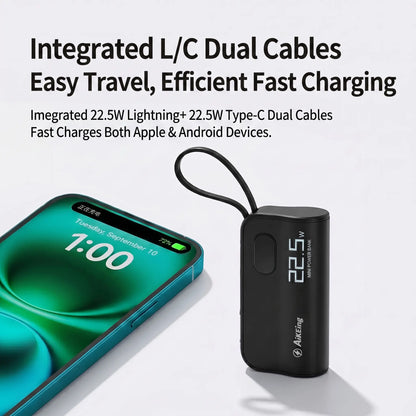 Aikeing 5000mAh Portable Power Bank – 22.5W Fast Charging, USB-C & Digital Display