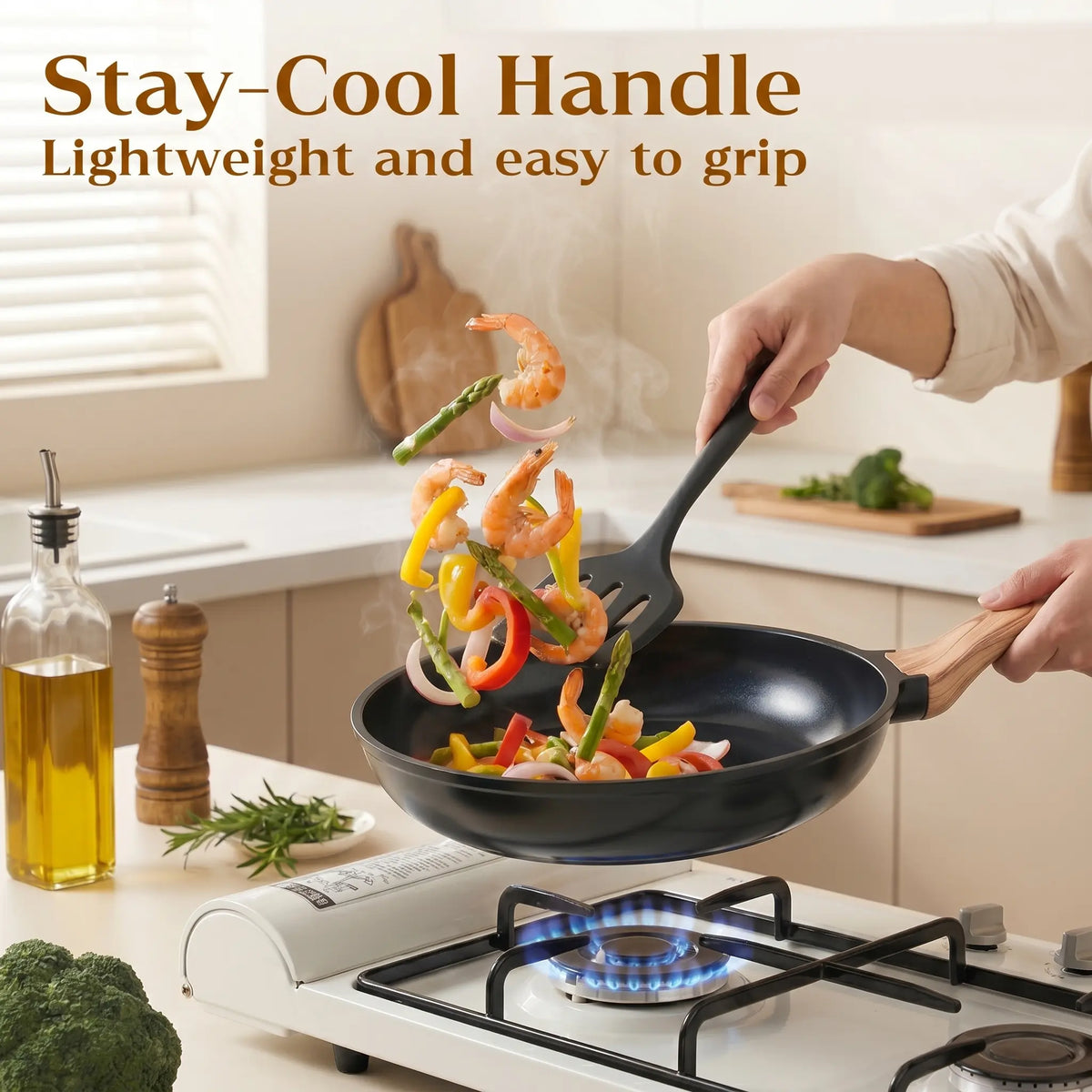 FDN 16-Piece Aesthetic Ceramic Cookware Set – Non-Toxic Pots & Pans with Utensils & Glass Lids