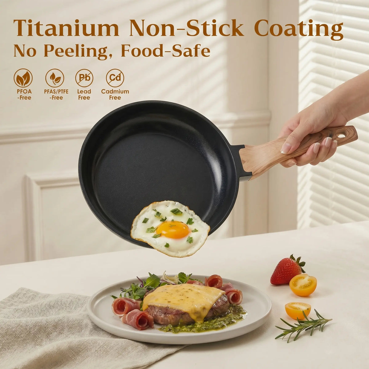 FDN 16-Piece Aesthetic Ceramic Cookware Set – Non-Toxic Pots & Pans with Utensils & Glass Lids