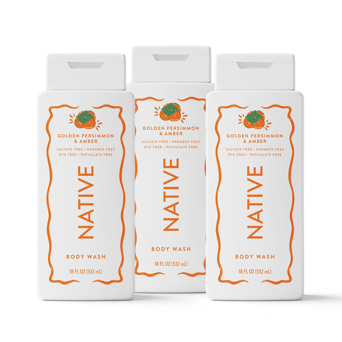 NATIVE Body Wash Discovery Trio – 3-Pack, 18 Oz, Rich Lather, Gentle Cleanse, 24HR Freshness
