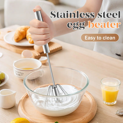 Professional Stainless Steel Hand-Push Rotary Whisk 